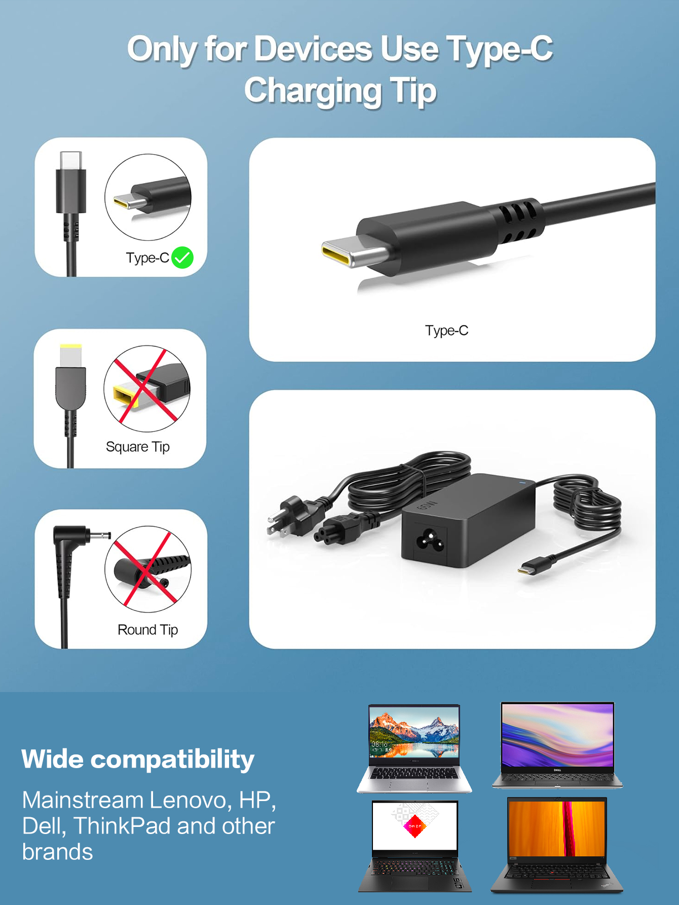Reletech 65W USB C Laptop Char - Laptop Accessories Hp 리뷰 및 가격
