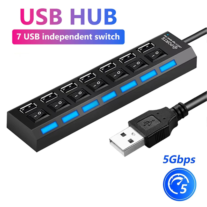 7 Port USB 2.0 Hub Splitter Fo - Laptop Accessories Computer 리뷰 및 가격